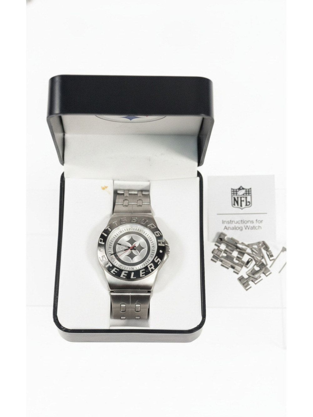 NFL Steelers Football Watch With box Stainless Steel 2007 Quartz Analog